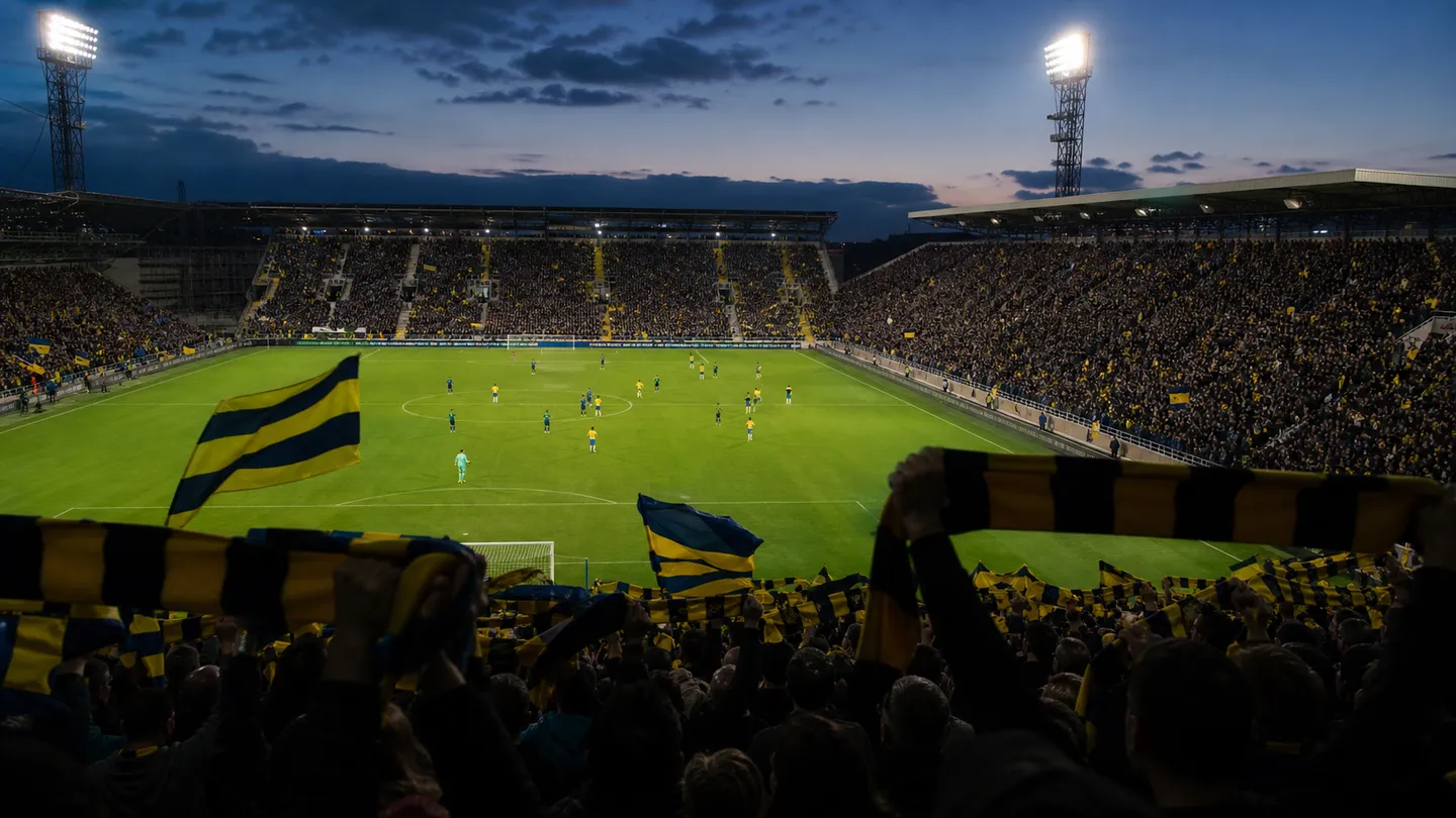 Fotbollsarena under en match i Allsvenskan