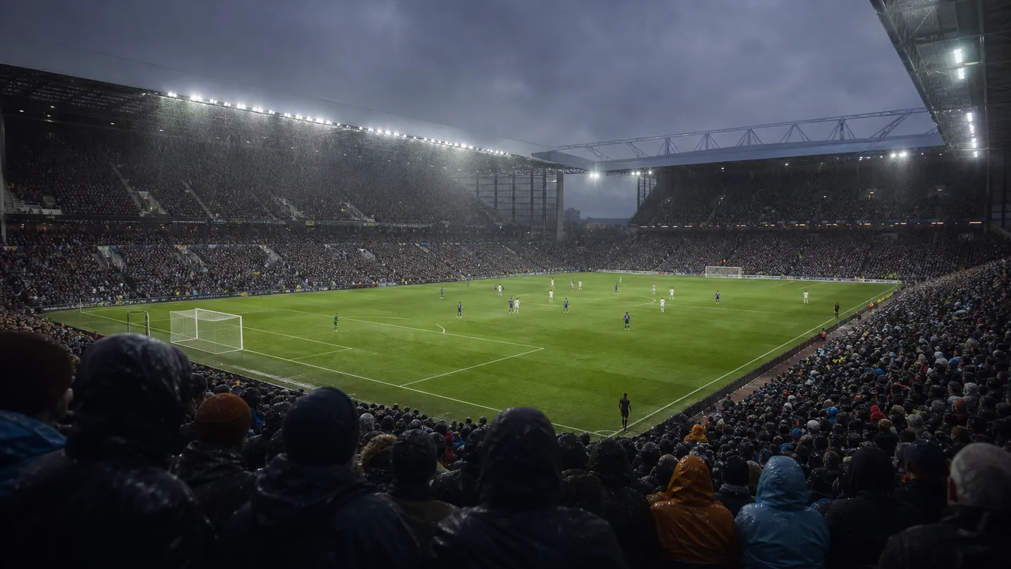Fotbollsarena under en match i Premier League