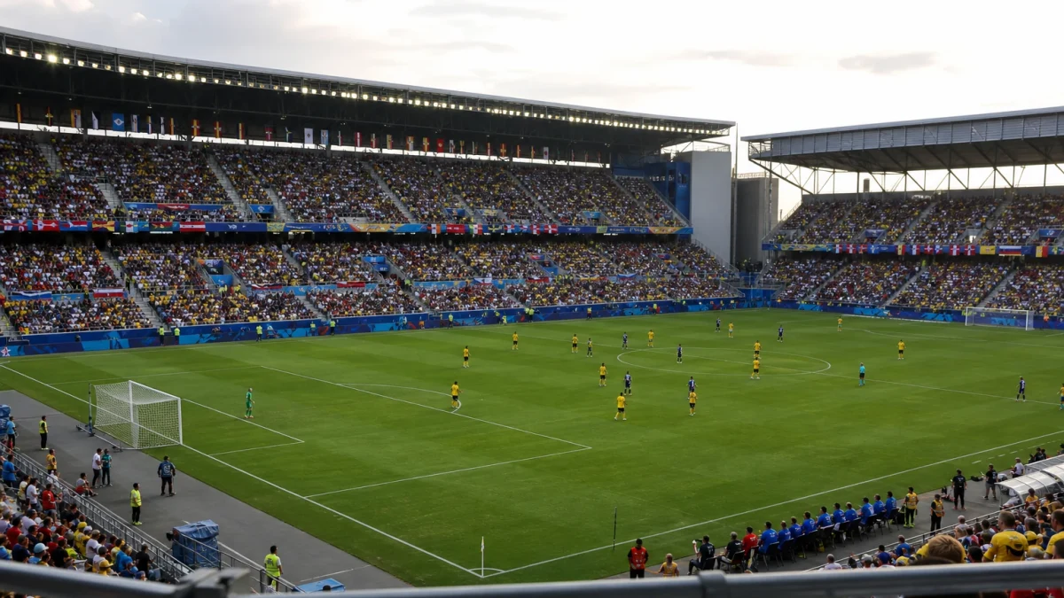 Illustrationsbild från en fotbollsarena under ett mästerskap.