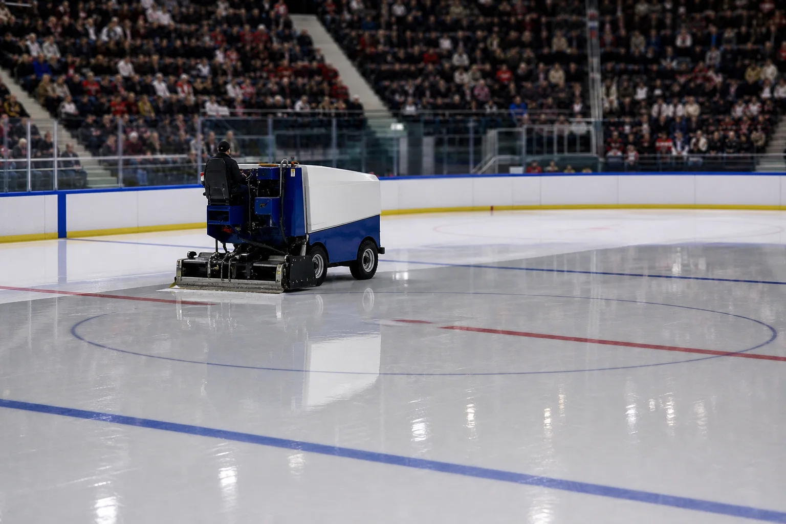 Ismaskin på isen inför en match i Hockey-VM 2027