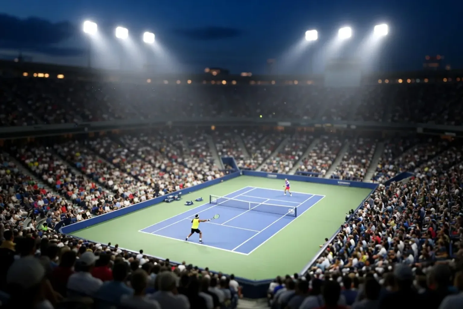 Blå hardcourtbana under US Open i New York.